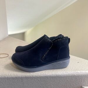 NWNT Ryka Namaste‎ Bootie Blue Fabric  Comfort Ankle Wedge Shoes Women Size 8.5W